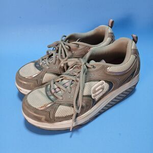 Sketcher Shape Up Athletic Sneakers, Size 9.5M, #11806, Gray & Pink GUC
